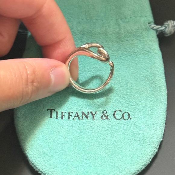 Tiffany & Co. Sterling Silver 925 Elsa Peretti Open Heart Ring size 7 W/Pouch - Picture 9 of 17